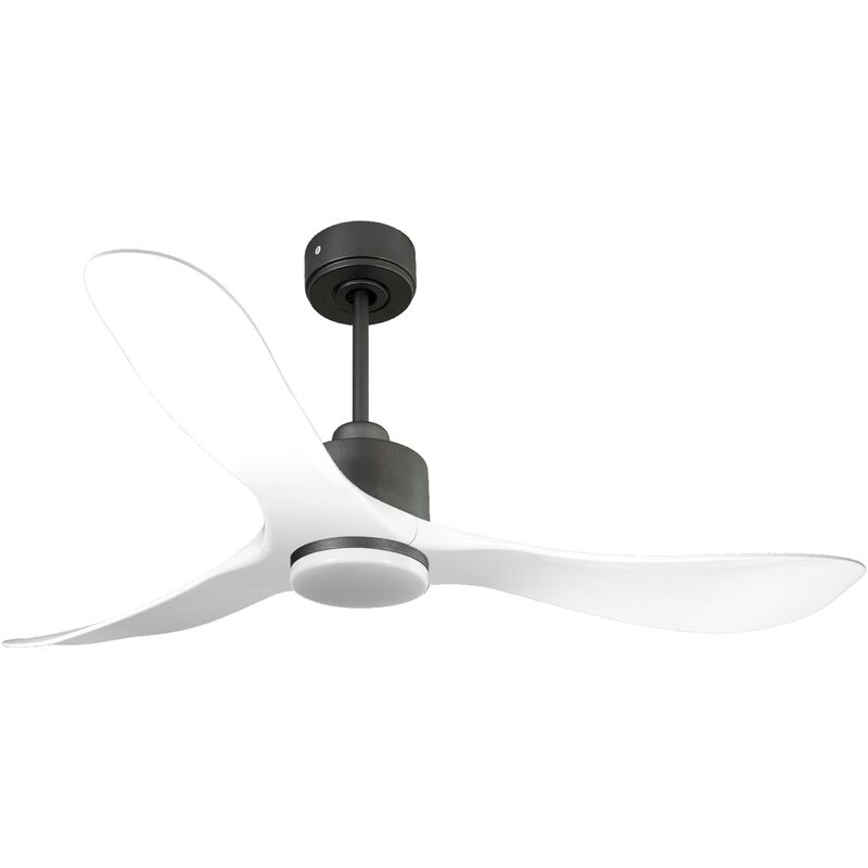 foto del prodotto klassfan ventilatore da soffitto reversibile termostato dimmabile wifi motore cc tetti inclinati telecomando luce a tre toni hypersilence memoria