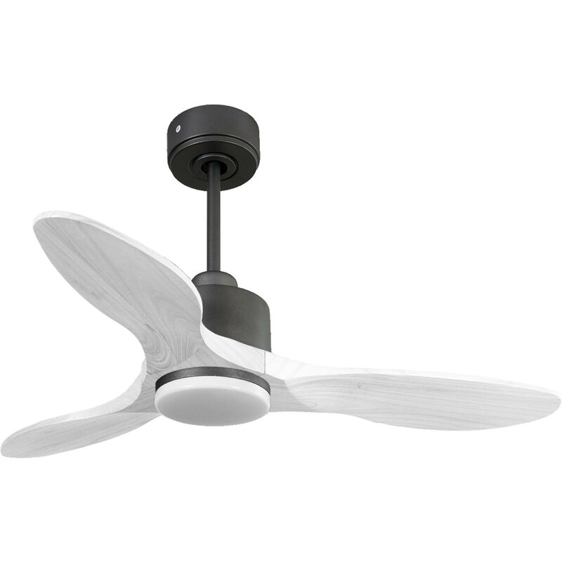 foto del prodotto klassfan ventilatore da soffitto reversibile termostato dimmabile wifi motore cc tetti inclinati telecomando luce a tre toni hypersilence memoria