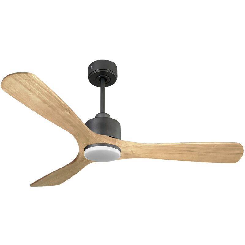 foto del prodotto klassfan ventilatore da soffitto reversibile termostato dimmabile wifi motore cc tetti inclinati telecomando luce a tre toni hypersilence memoria