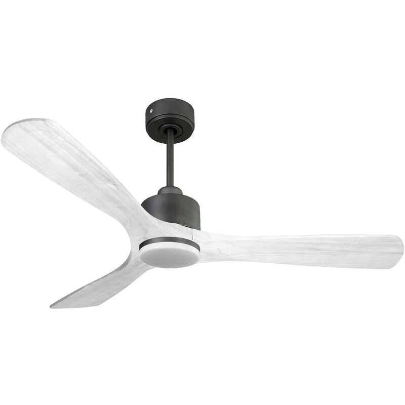 foto del prodotto klassfan ventilatore da soffitto reversibile termostato dimmabile wifi motore cc tetti inclinati telecomando luce a tre toni hypersilence memoria