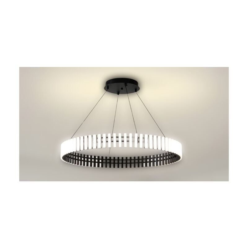 foto del prodotto klavia 60 lampada moderna ad anello a led nera 60 cm