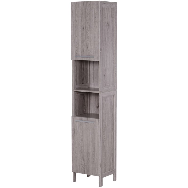 foto del prodotto kleankin mobile bagno salvaspazio in mdf con armadietti a 2 ante e ripiani