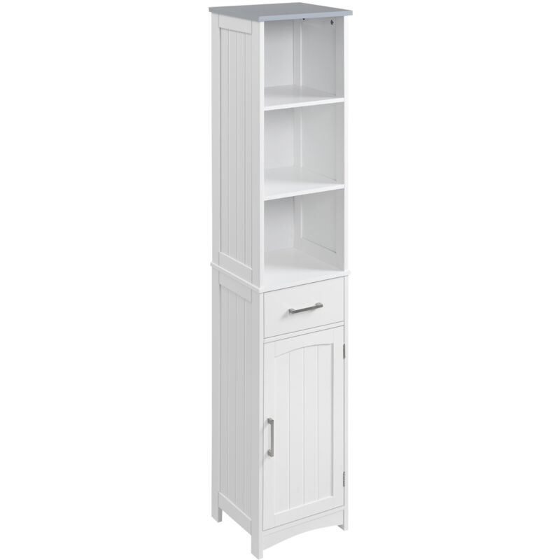 foto del prodotto kleankin mobile bagno scaffale a 3 ripiani 1 cassetto 1 armadietto in mdf