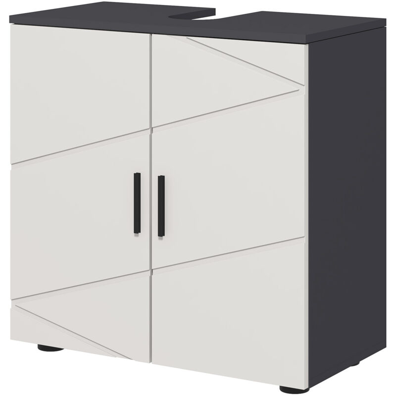 foto del prodotto kleankin mobile bagno sottolavabo a 2 ante in legno 60x30x60cm grigio