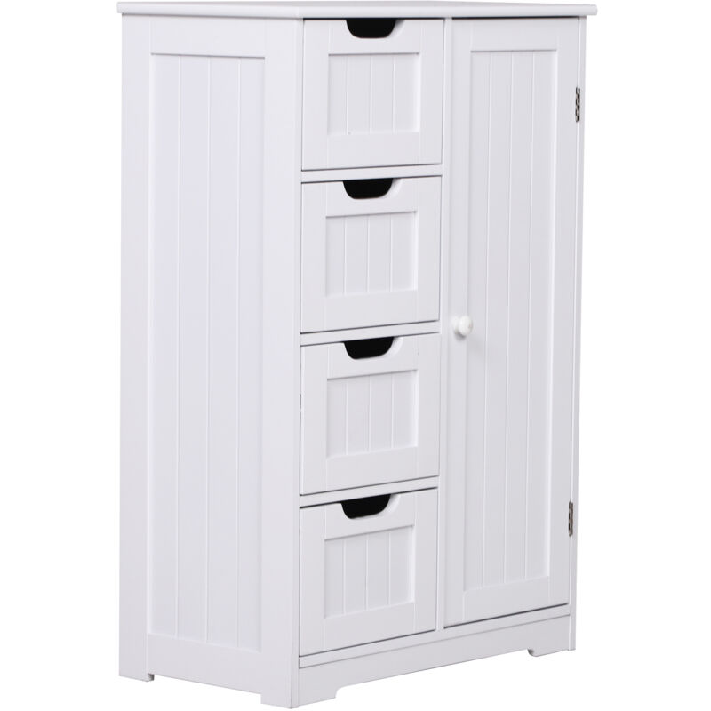 foto del prodotto kleankin mobile da bagno 4 cassetti 1 armadietto ripiano regolabile a 3 altezze