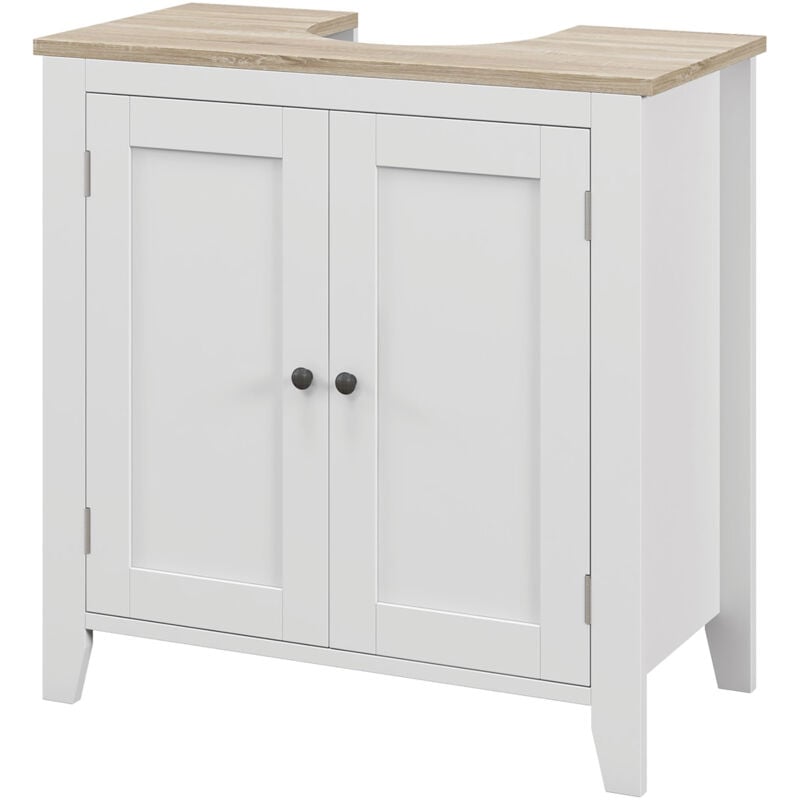 foto del prodotto kleankin mobile sotto lavabo bagno a u con ripiano regolabile interno in mdf