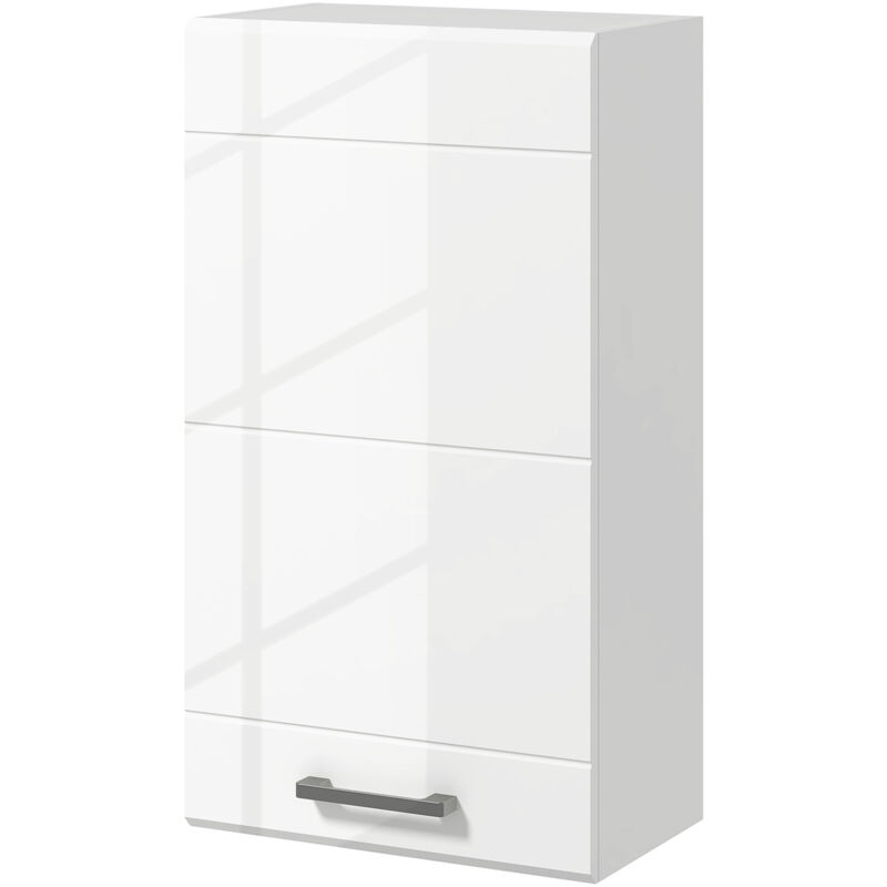 foto del prodotto kleankin mobiletto bagno a 3 ripiani con ripiano superiore regolabile bianco