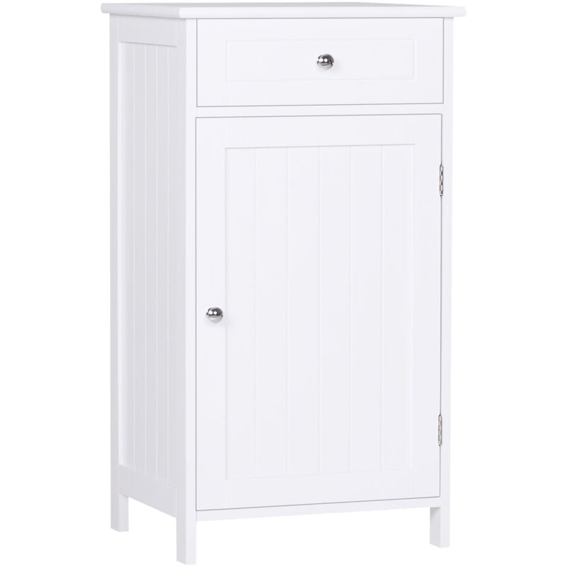 foto del prodotto kleankin mobiletto design anti ribaltamento 2 cassetti da bagno bianco