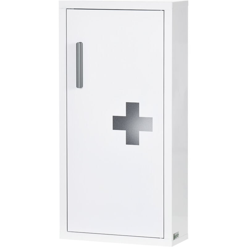 foto del prodotto kleankin mobiletto medicine a 3 ripiani in acciaio 30x12x60 cm bianco