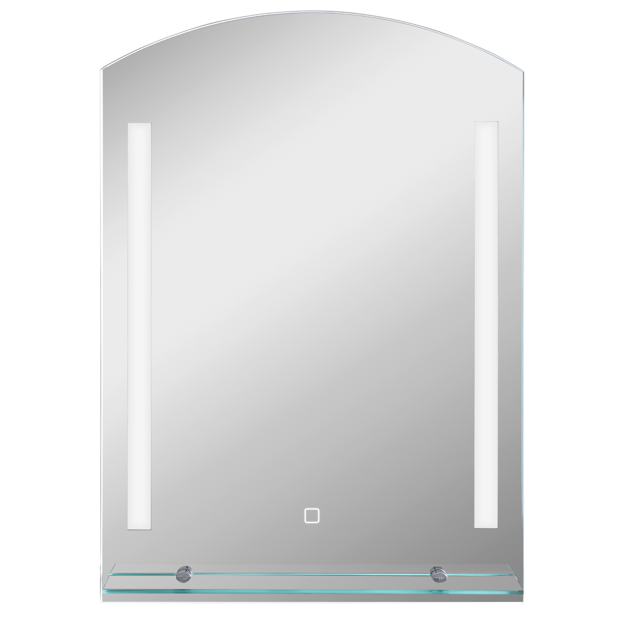 foto del prodotto kleankin specchio bagno da parete moderno con illuminazione led regolabile a 3 colori e mensola in vetro elegante 50x12x70 cm argento aosom italy