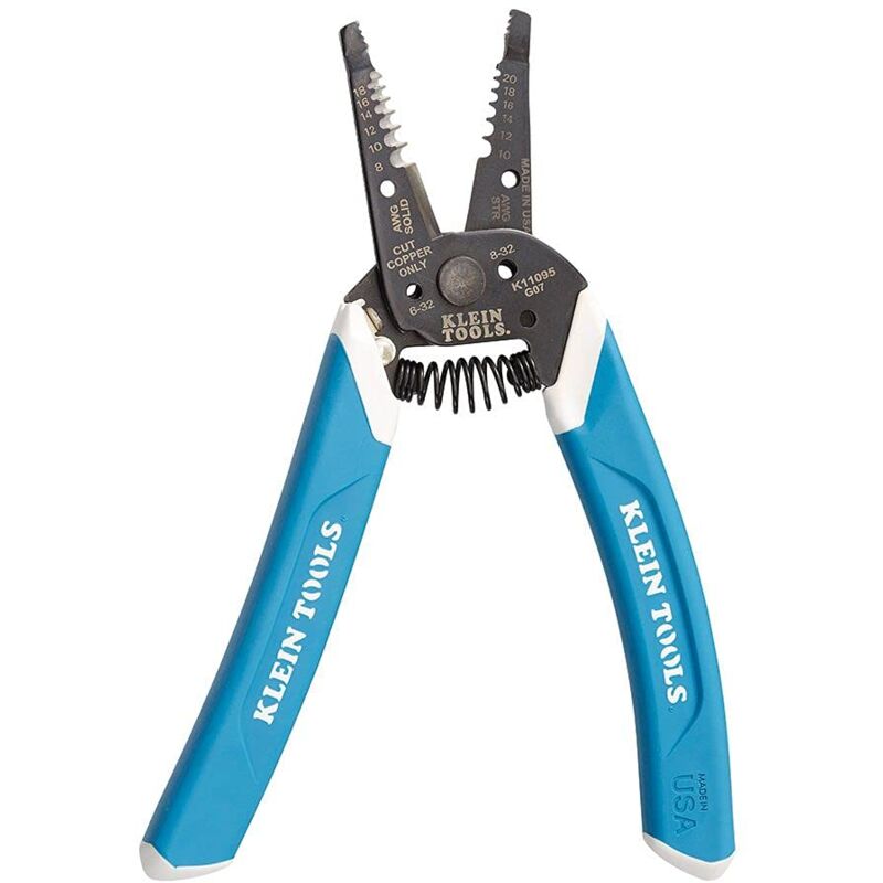 foto del prodotto klein kurve spellafili e taglierina per 8 18 awg solido e 10 20 awg filo filo filo klein tools k11095
