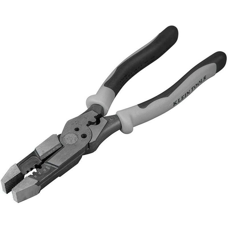 foto del prodotto klein tools j215 8cr pinza multiuso ibrida, pinza spellafili, cesoia bulloni, presa fili, torsione, looping, grigio nero