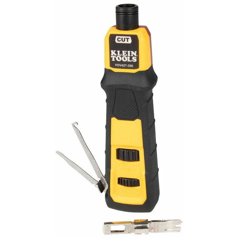 foto del prodotto klein tools strumento di punchdown a impatto, lama 66 110, caricato a molla, mim con attacco a baionetta, twist and lock, strumenti di perforazione