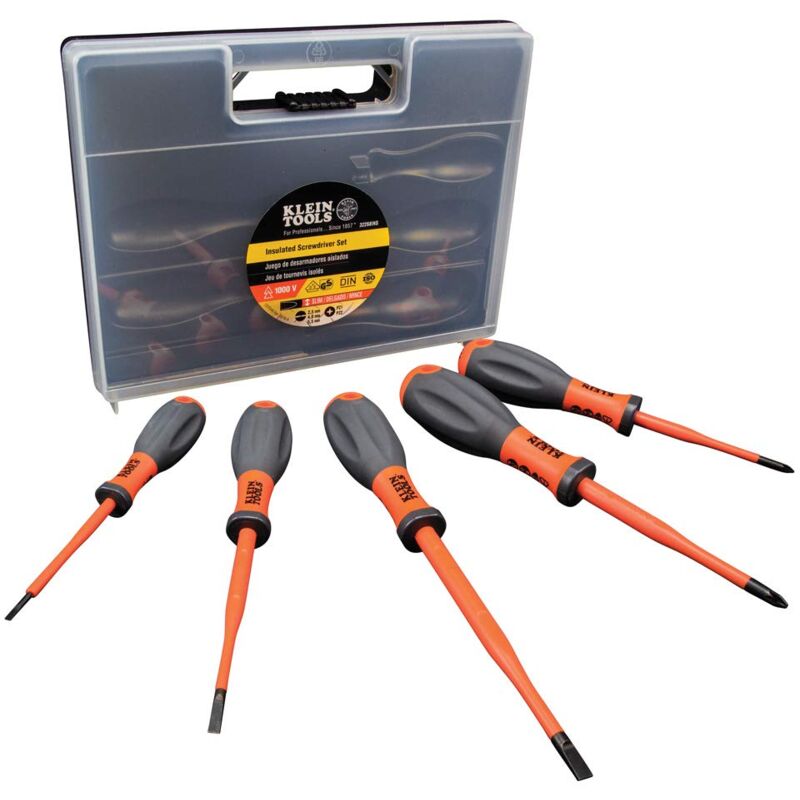 foto del prodotto klein tools super rod 32268 ins vde cacciaviti isolati, arancione, set da 5 pezzi