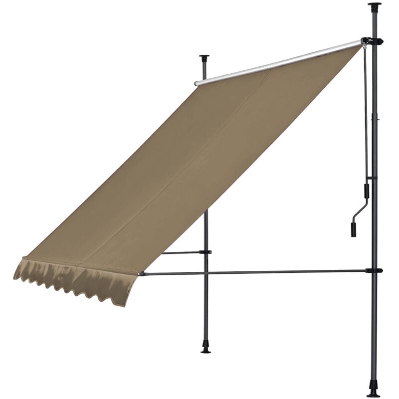 foto del prodotto klemmmarkise 250x130cm beige balkonmarkise sonnenschutz terrassen berdachung h henverstellbar von 200 290cm markise balkon ohne bohren