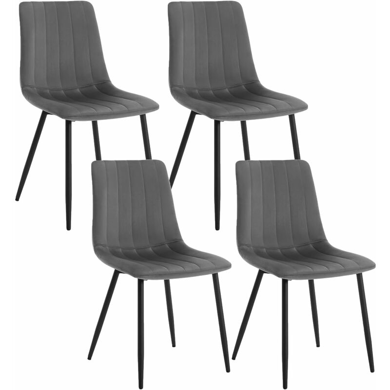 foto del prodotto klihome set di 4 sedie per sala da pranzo con schienale seduta e schienale imbottito per cucina con rivestimento in velluto gambe in metallo,