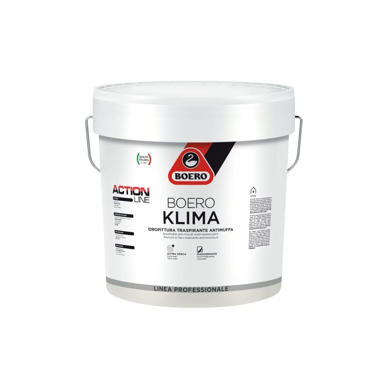 foto del prodotto klima bianco pittura traspirante opaca antimuffa 5 lt 5 litri boero