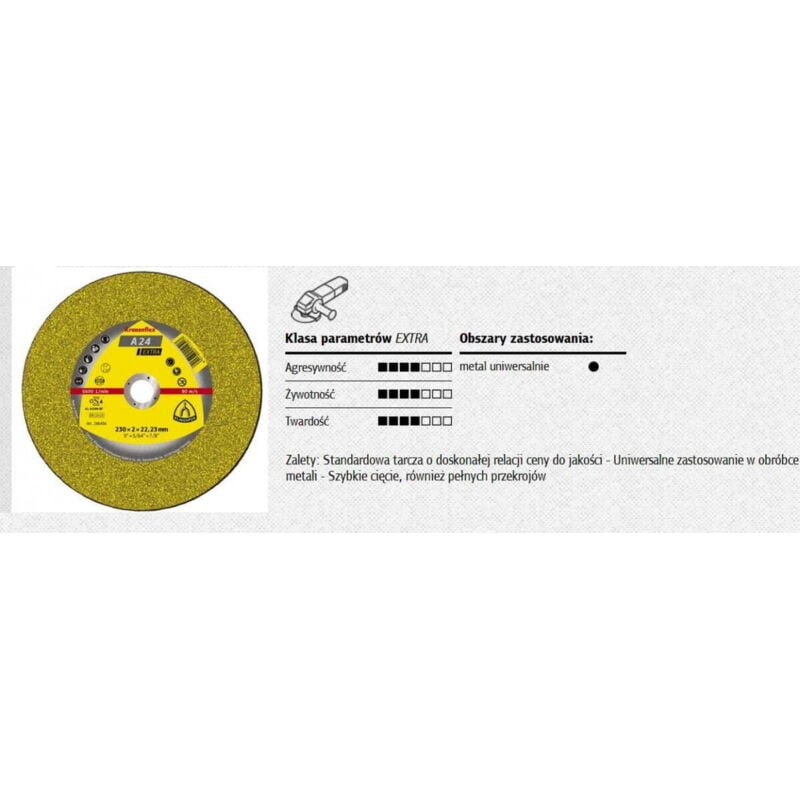 foto del prodotto klingspor - disco da taglio a 24 extra d125xw3,2mm foro 22,23mm medio duro gek dr.12200rpm (per 25)