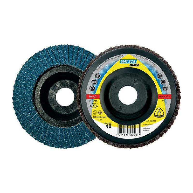 foto del prodotto klingspor disco lamellare smt 325 extra d.115mm k.40 ger.inox,sta zk per 10 