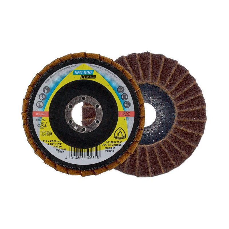 foto del prodotto klingspor - disco lamellare smt 800 d.115mm k.grossolano curvo a 12 gradi inox nk (per 5)