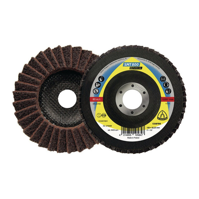foto del prodotto klingspor disque lamelle smt 800 d.115mm k.medium 12 degr s courb e inox nk par 5 