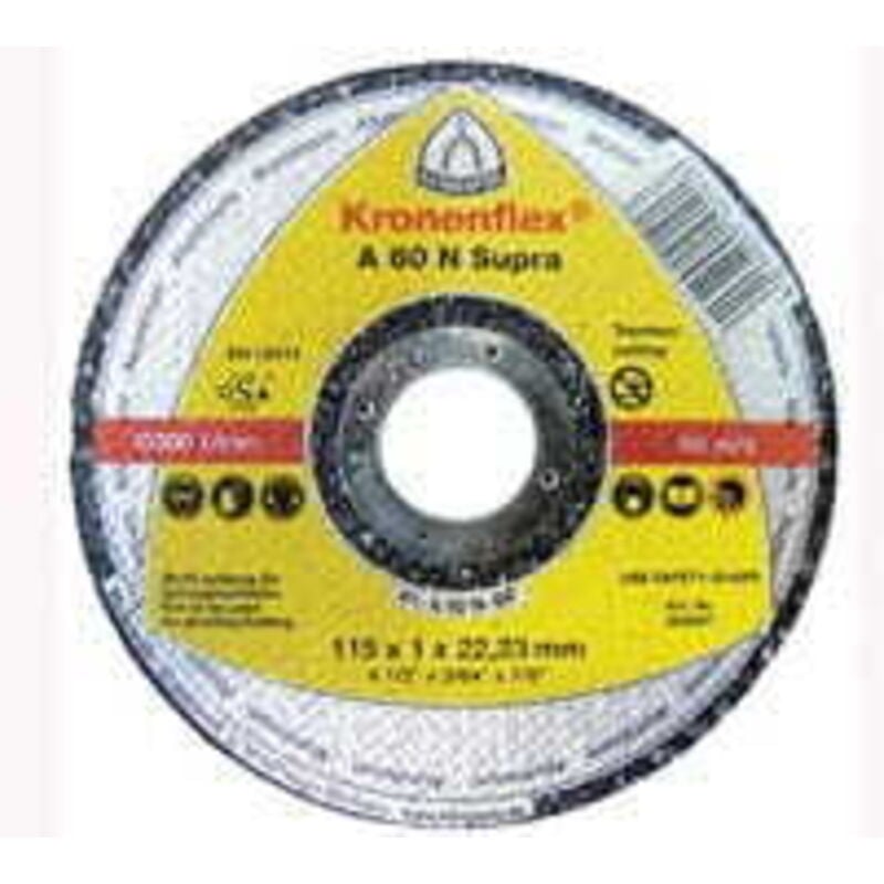 foto del prodotto klingspor disque tron onner a 60n supra d115x1mm ger.alu.bohr.22,23mm par 25 