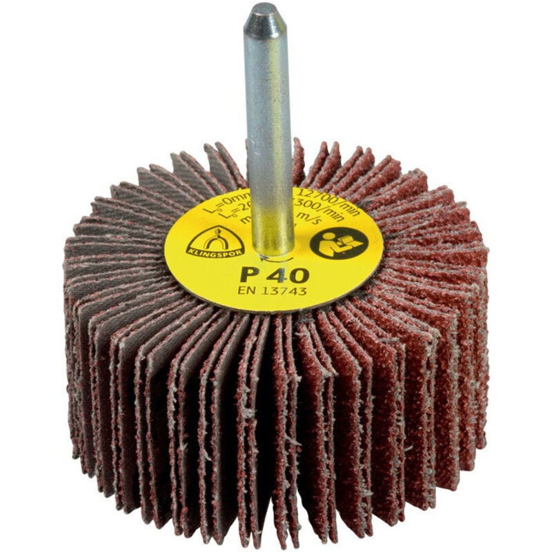 foto del prodotto klingspor meule lamelles km 613 60xh30mm k.40 arbre corindon d.6mm par 10 