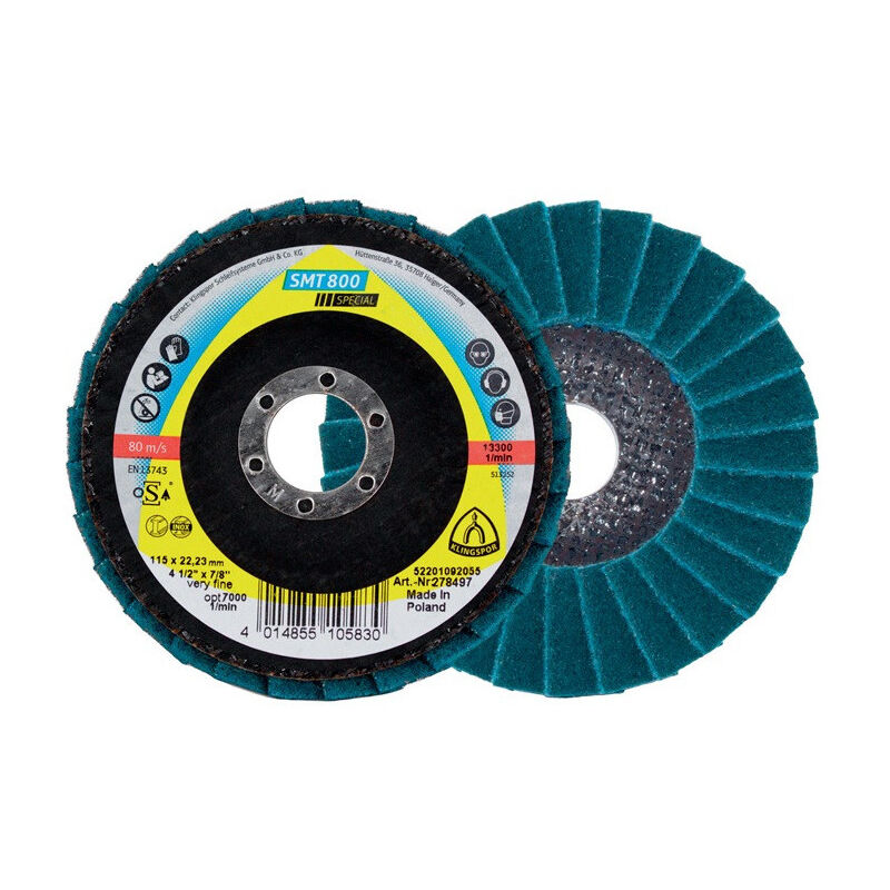 foto del prodotto klingspor rondella dentata smt 800 d.115mm k.molto fine curva a 12 gradi inox nk per 5 