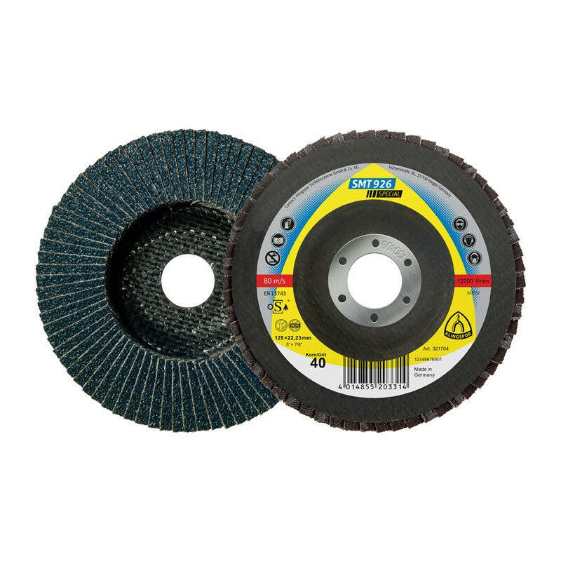 foto del prodotto klingspor rosetta dentata smt 926 special d.115mm k.80 curva a 6 gradi inox,sta zk per 10 