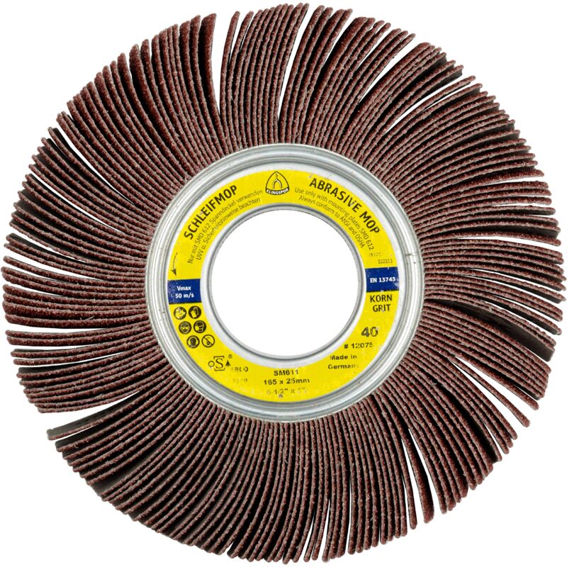 foto del prodotto klingspor ruota lamellare abrasiva sm 611, 165 x 50 mm, 3 pz, grana 100, 12109
