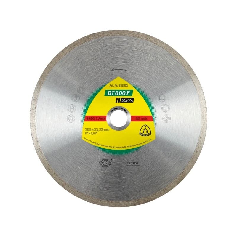 foto del prodotto klingspor tarcza diamentowa pe na 125mm x 1,6mm x 22,2mm dt600f supra, do ceramiki