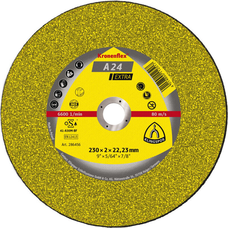 foto del prodotto klingspor un taglio disco 24 extra per l acciaio lavorazione, gomito, x spessore. 230 x 3,0 millimetri, giusto modello, la velocit massima.