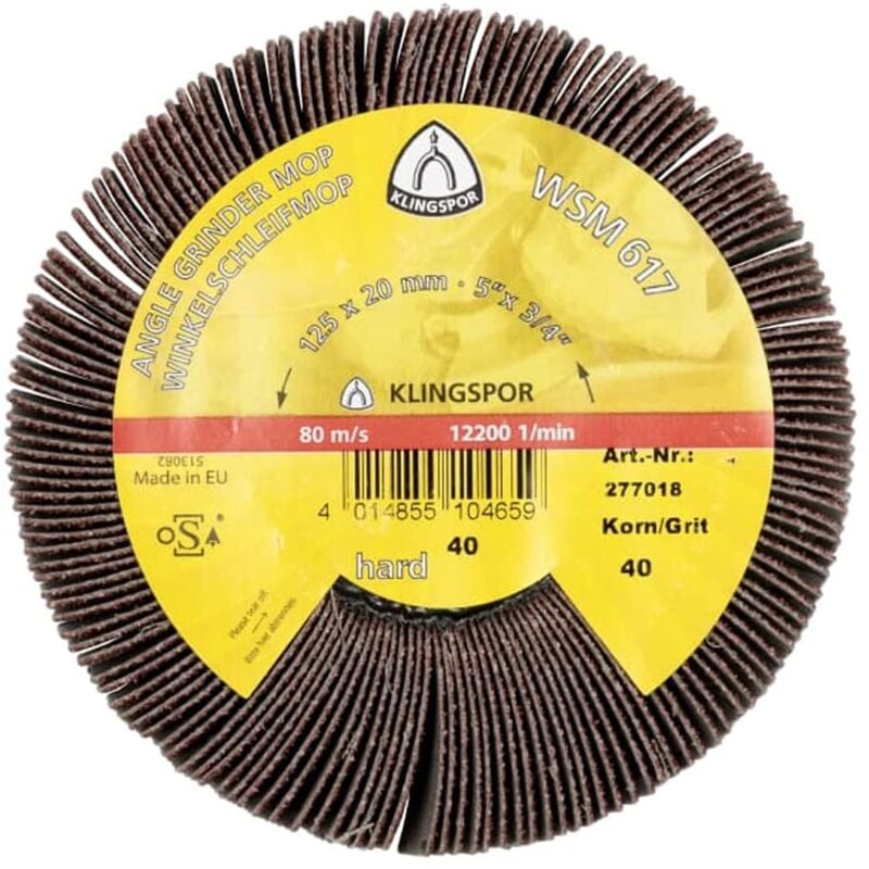 foto del prodotto klingspor wsm 617 ls 309 x 125 x 20 mm, grana 80, filettatura m14, corindone 2 pezzi 