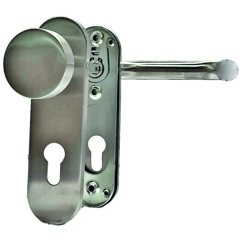 foto del prodotto klose besser maniglia per porta klose , acciaio inox 304, tagliafuoco, felix , con bottone fisso, asse 72 mm