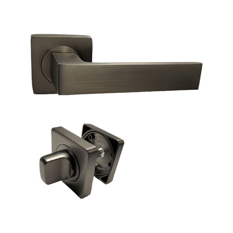 foto del prodotto klose besser maniglia per porte su rose quadrate in alluminio elodie colore bronzo 1 coppia di coccarde di condanna