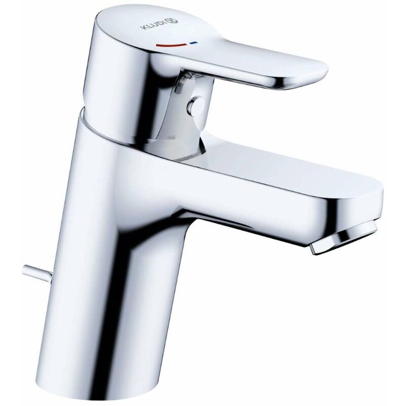 foto del prodotto kludi pure easy miscelatore da lavabo, con sistema di scarico, ecoplus, cromo 373880565wr4