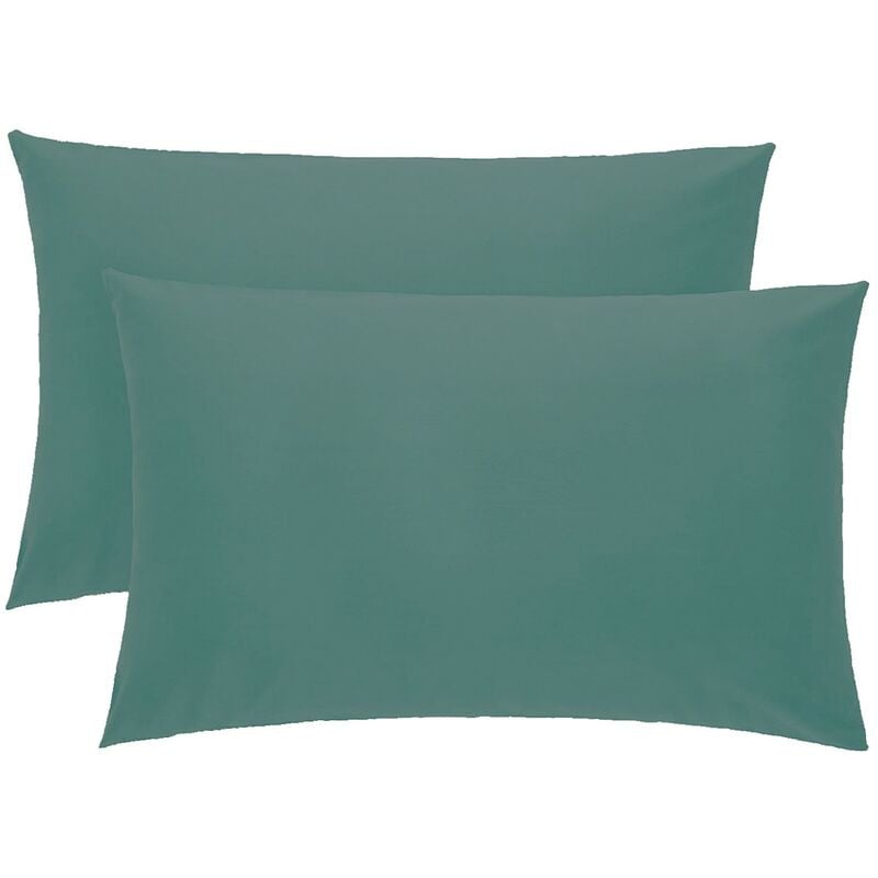 foto del prodotto klulk coppia federe ottanio 100 cotone, 52 x 82 cm, set di 2 cuscino letto, chiusura a busta, tinta unita, made in italy