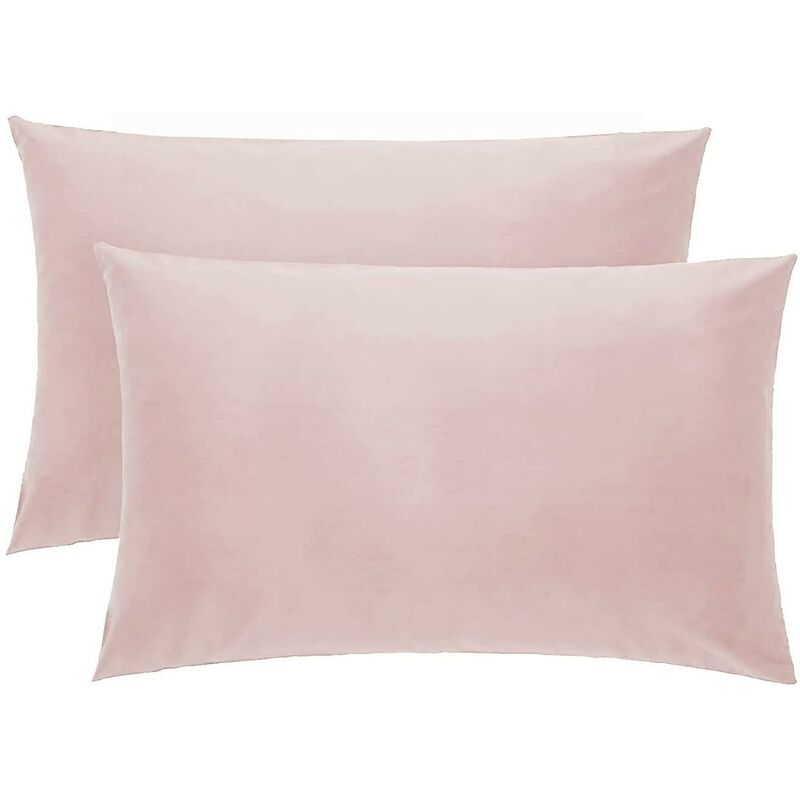 foto del prodotto klulk coppia federe rosa 100 cotone, 52 x 82 cm, set di 2 cuscino letto, chiusura a busta, tinta unita, made in italy