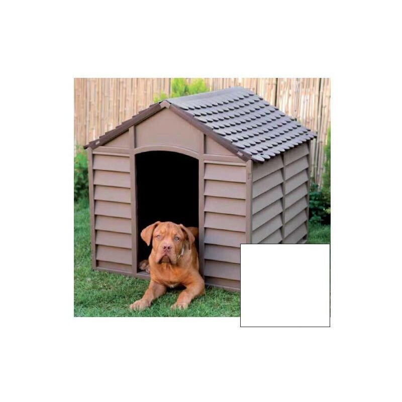 foto del prodotto kms cuccia per cani in resina cm. 86x84x82 h marrone porta cm.31x57 h