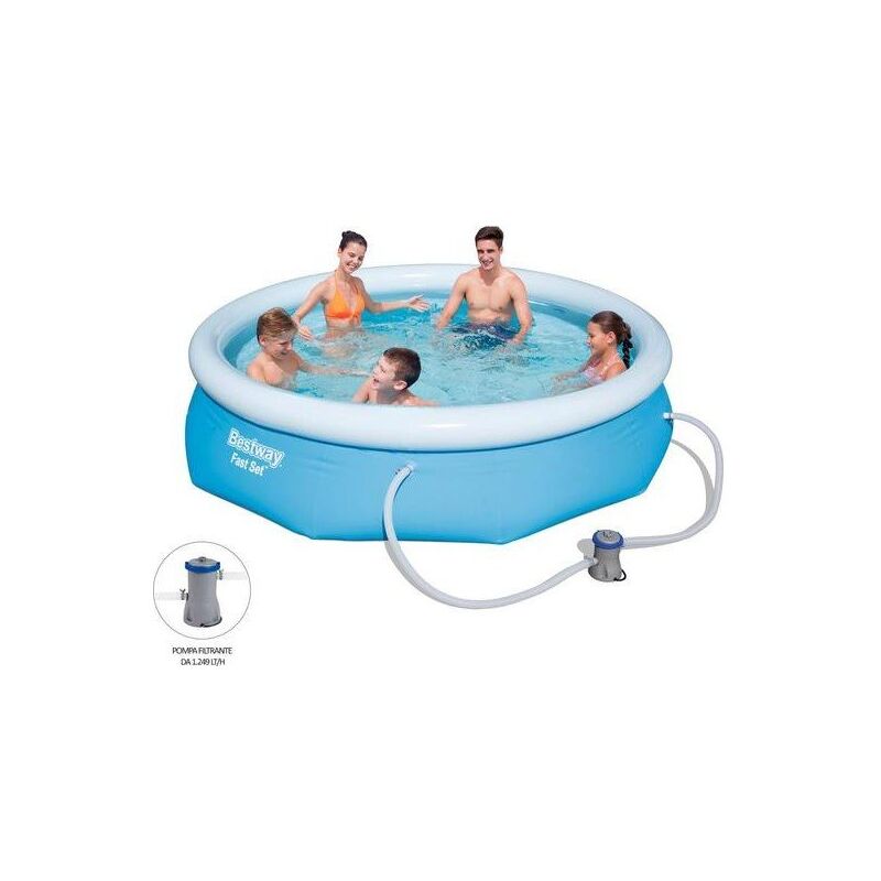 foto del prodotto kms piscina gonfiabile 305 x 76 cm autoportante fuori terra pompa filtro fast set