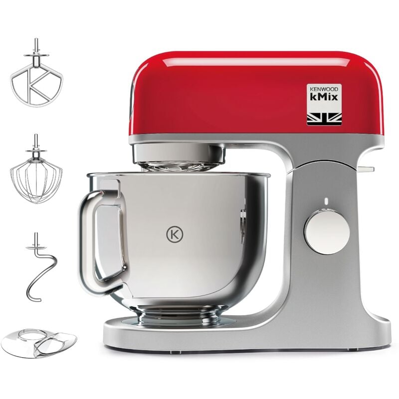 foto del prodotto kmx750rd kmix impastatrice planetaria con ciotola con manico in acciaio da 5l, 3 ganci di miscelazione, potenza 1000w, personalizzabile con oltre 20