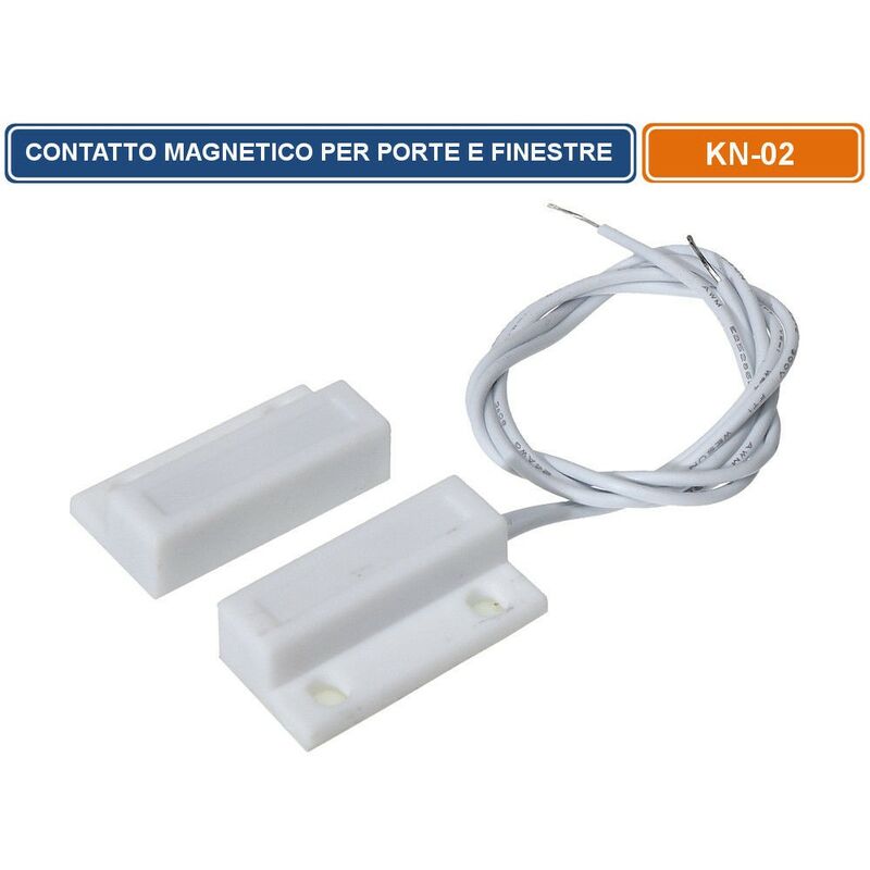 foto del prodotto kn 02 sensore magnetico filare per porte e finestre antifurto da interno bianco