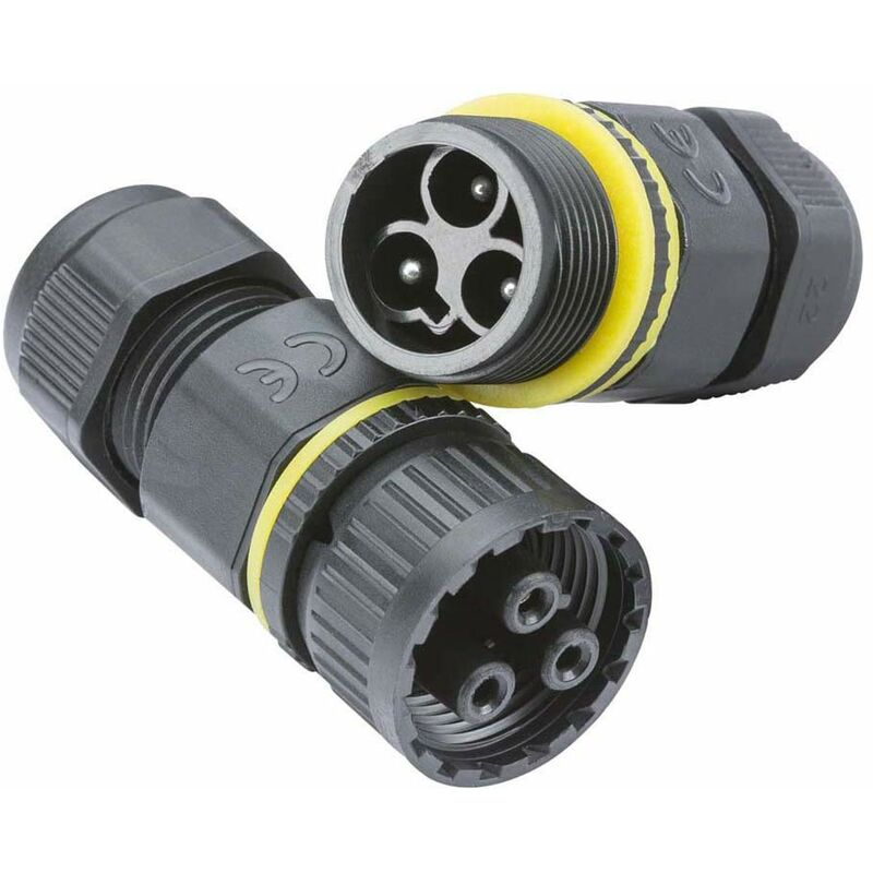 foto del prodotto knightsbridge jb0011 connettore per cavo con spina e presa a 3 poli, ip68, 16 a