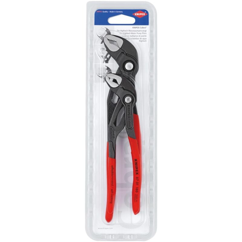foto del prodotto knipex 00 31 20 v01 assortimento utensili 1 x 87 01 180, 1 x 87 01 250 confezione self service blister 