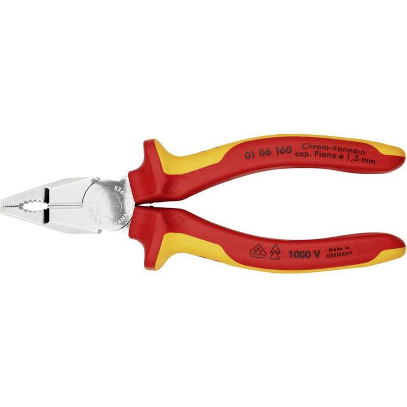 foto del prodotto knipex 01 06 160 vde pinza universale 160 mm din en 60900, din iso 5746