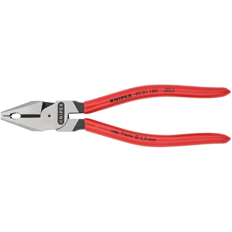 foto del prodotto knipex 02 01 180 pinza universale tipo forte rivestiti in resina sintetica bonderizzata nera 180 mm