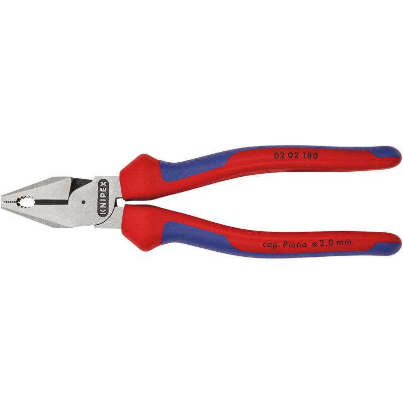 foto del prodotto knipex 02 02 180 pinza universale tipo forte rivestiti in materiale bicomponente bonderizzata nera 180 mm