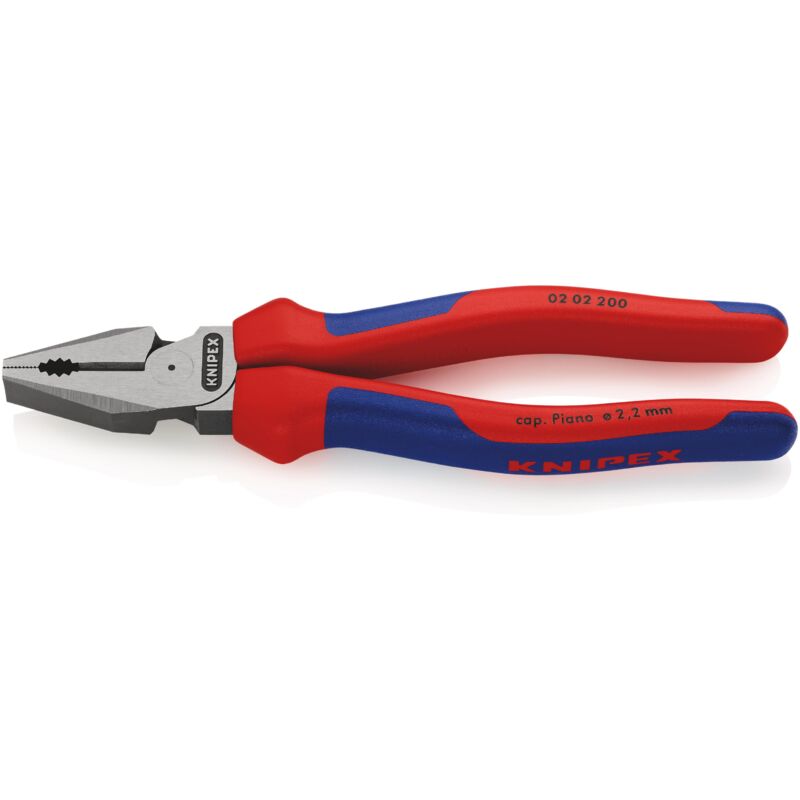 foto del prodotto knipex 02 02 200 pinza universale tipo forte rivestiti in materiale bicomponente bonderizzata nera 200 mm
