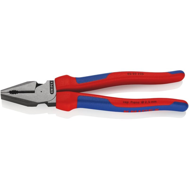 foto del prodotto knipex 02 02 225 pinza universale tipo forte rivestiti in materiale bicomponente bonderizzata nera 225 mm