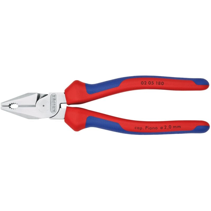foto del prodotto knipex 02 05 180 pinza universale tipo forte rivestiti in materiale bicomponente cromata 180 mm